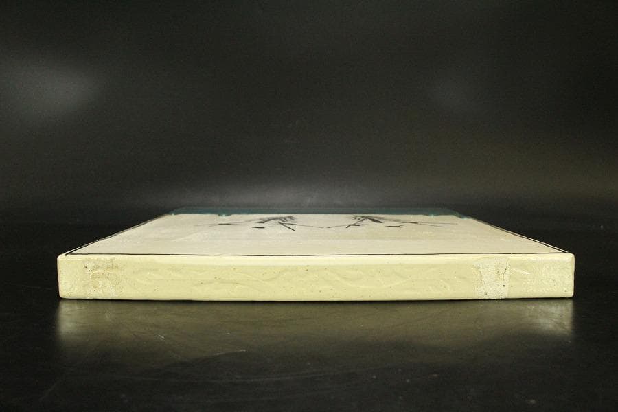 茶道具 織部 敷き瓦 瓶掛 敷き板 27.5cmx27.5cm(LC587)