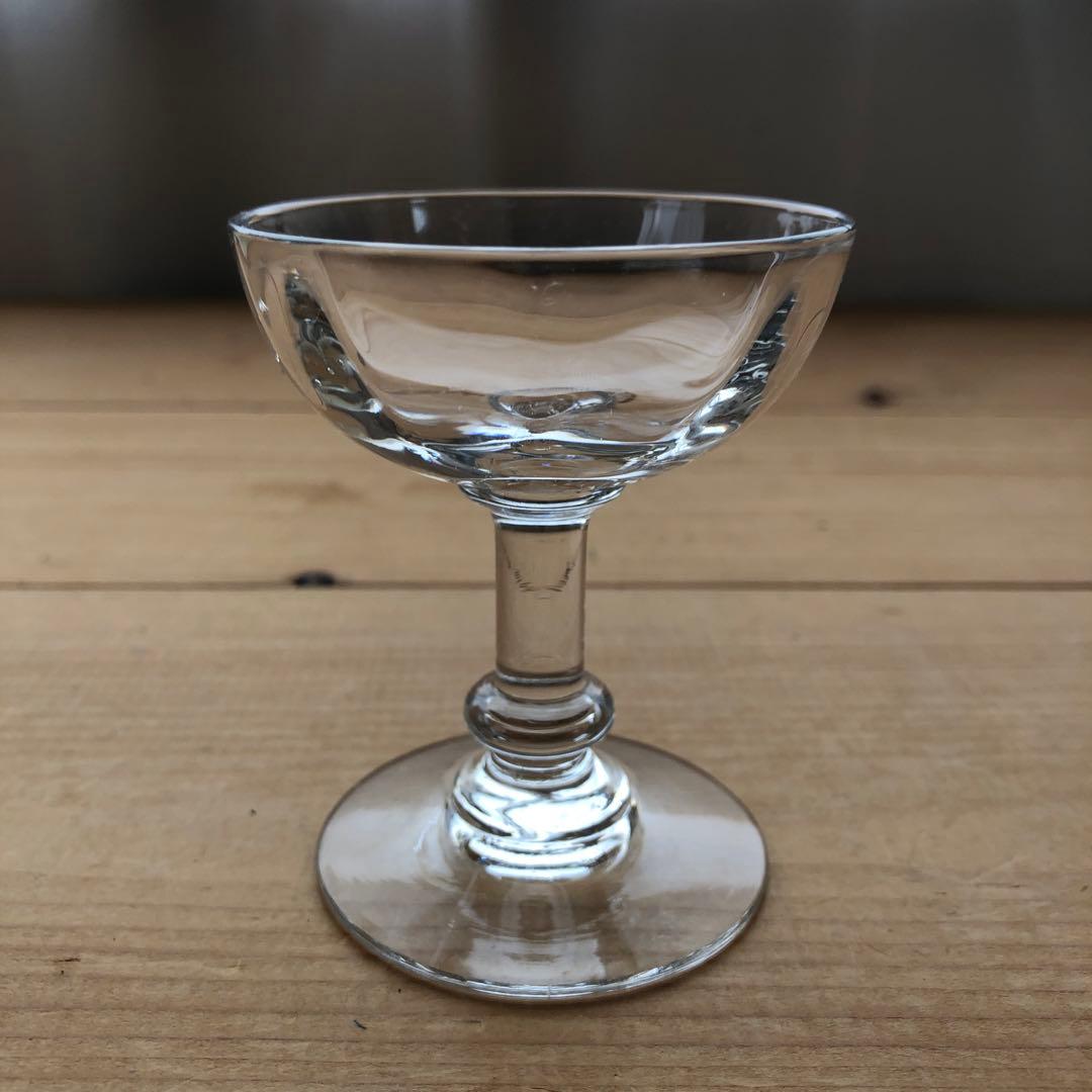 古いシャンパンクープ　２脚　食前酒・食後酒グラス　リキュールグラス　no.123