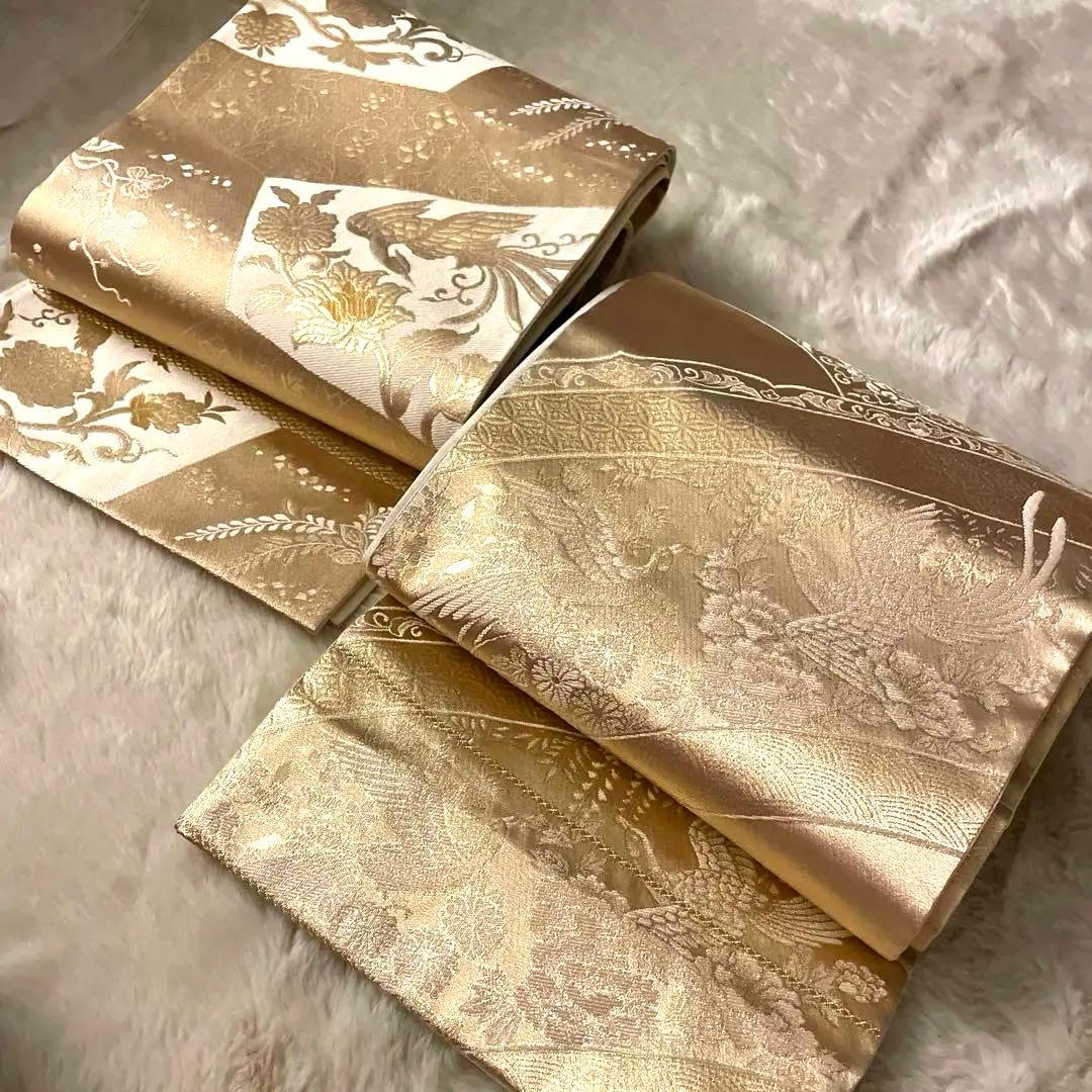 24金箔ふくれ織新品未使用帯2枚セット