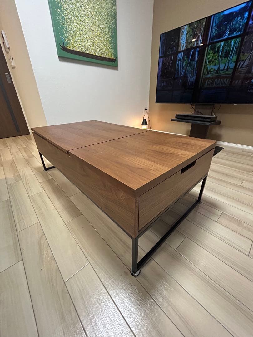 ニトリ　昇降センターテーブル　Nヒバリ　120MBR