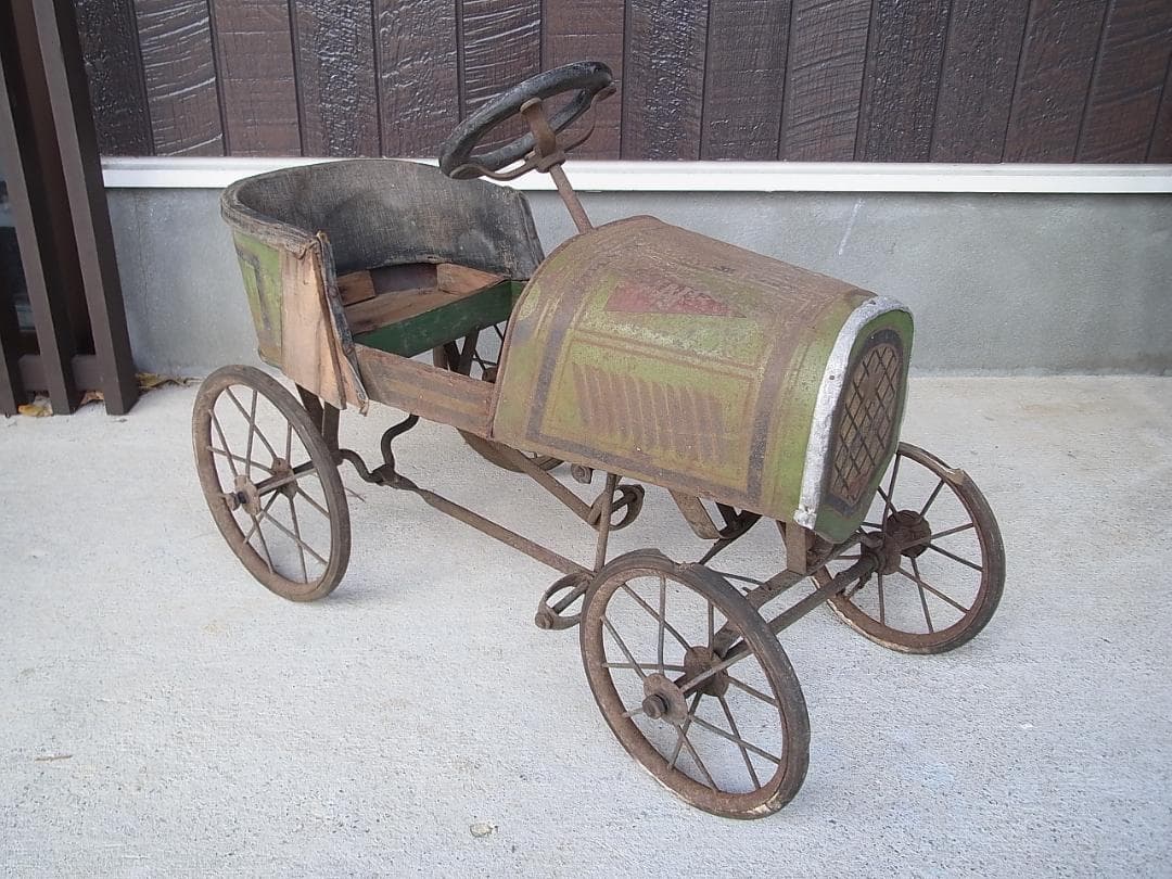 木製/ブリキ　子供用　ペダルカー　時代不明　アンティーク　レトロ