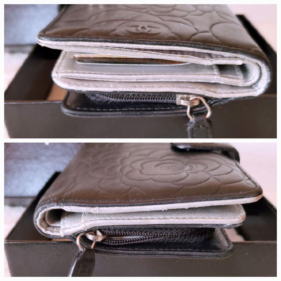 シャネル　CHANEL 財布　二つ折り　折り財布　カメリア