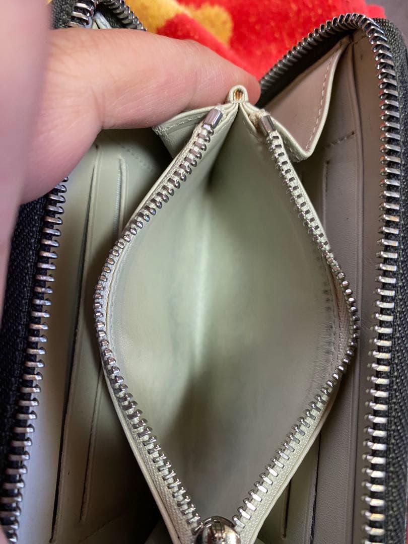 LOEWE ロエベ 財布 ラウンドファスナー リネン レザー ブラック