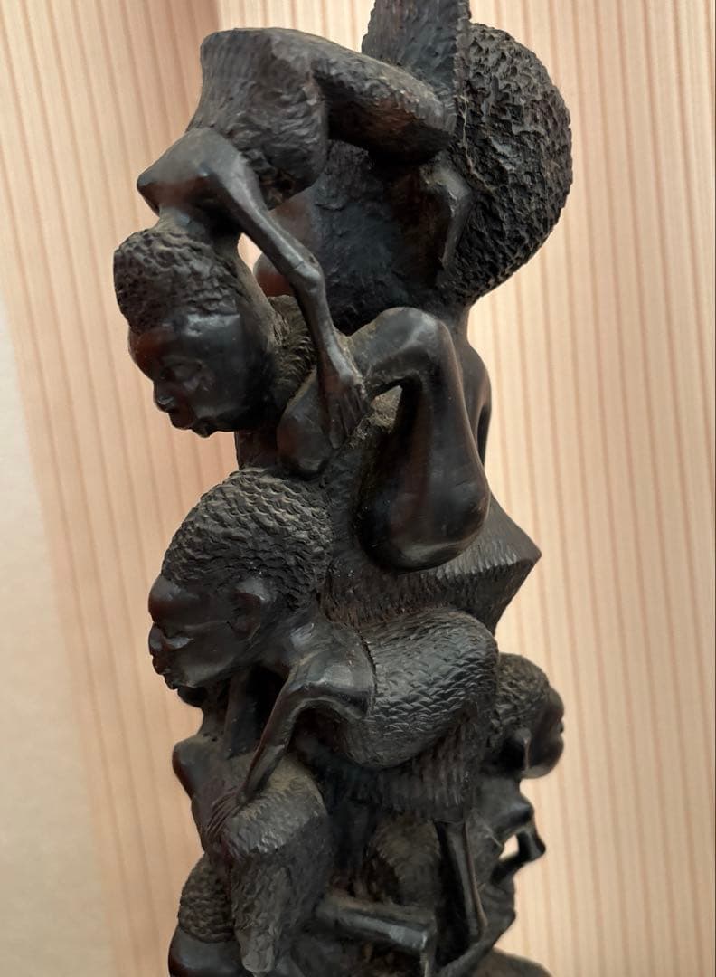 マコンデ彫刻　古美術　アフリカ　黒檀　木彫　民藝　民芸　彫刻