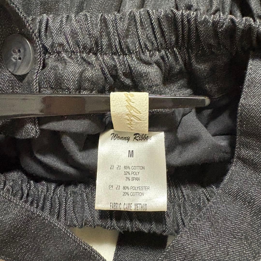 wonny ribbon ブラックデニムスカートM