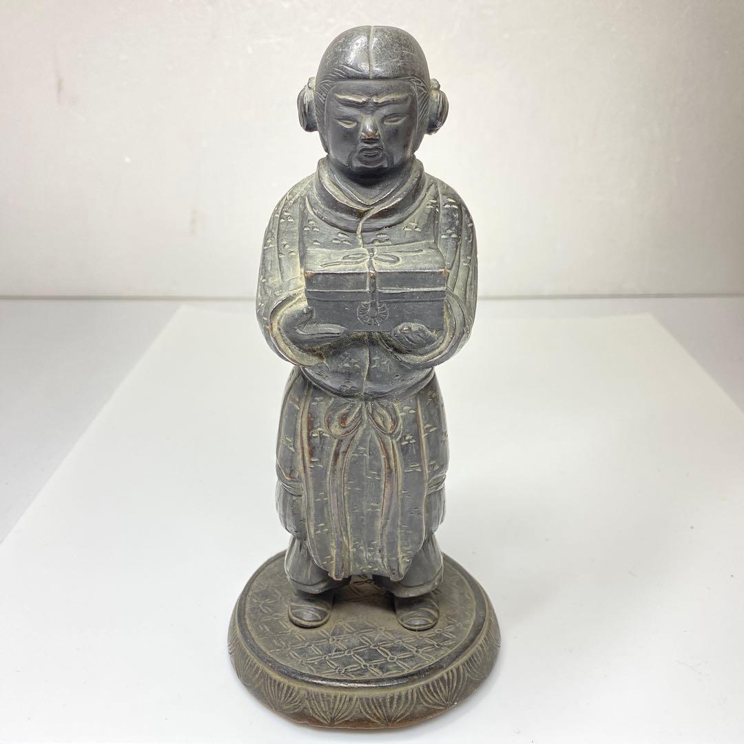 古銅　童子神　1804g 木箱付　トコエ　東さ7-0424☆2F