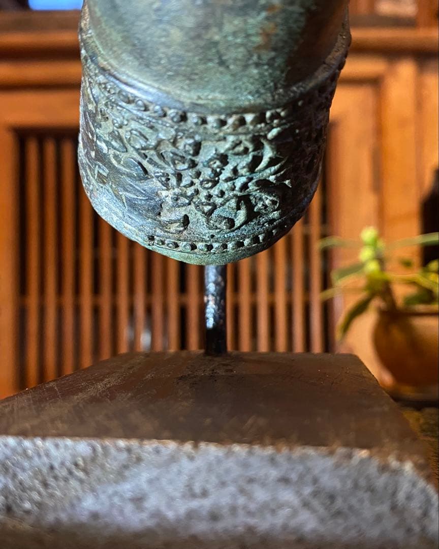 1７世紀　古代タイ国　アユタヤ様式 青銅製　仏手　鑑賞台付 ヴィンテージレア