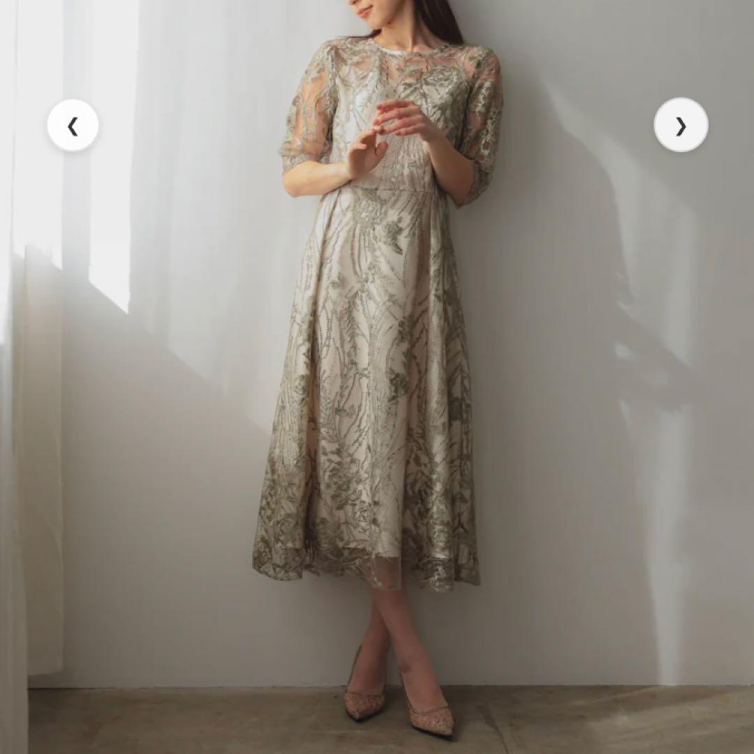 【クリーニング済】haremode　エンブロイダリーチュールドレス　3L