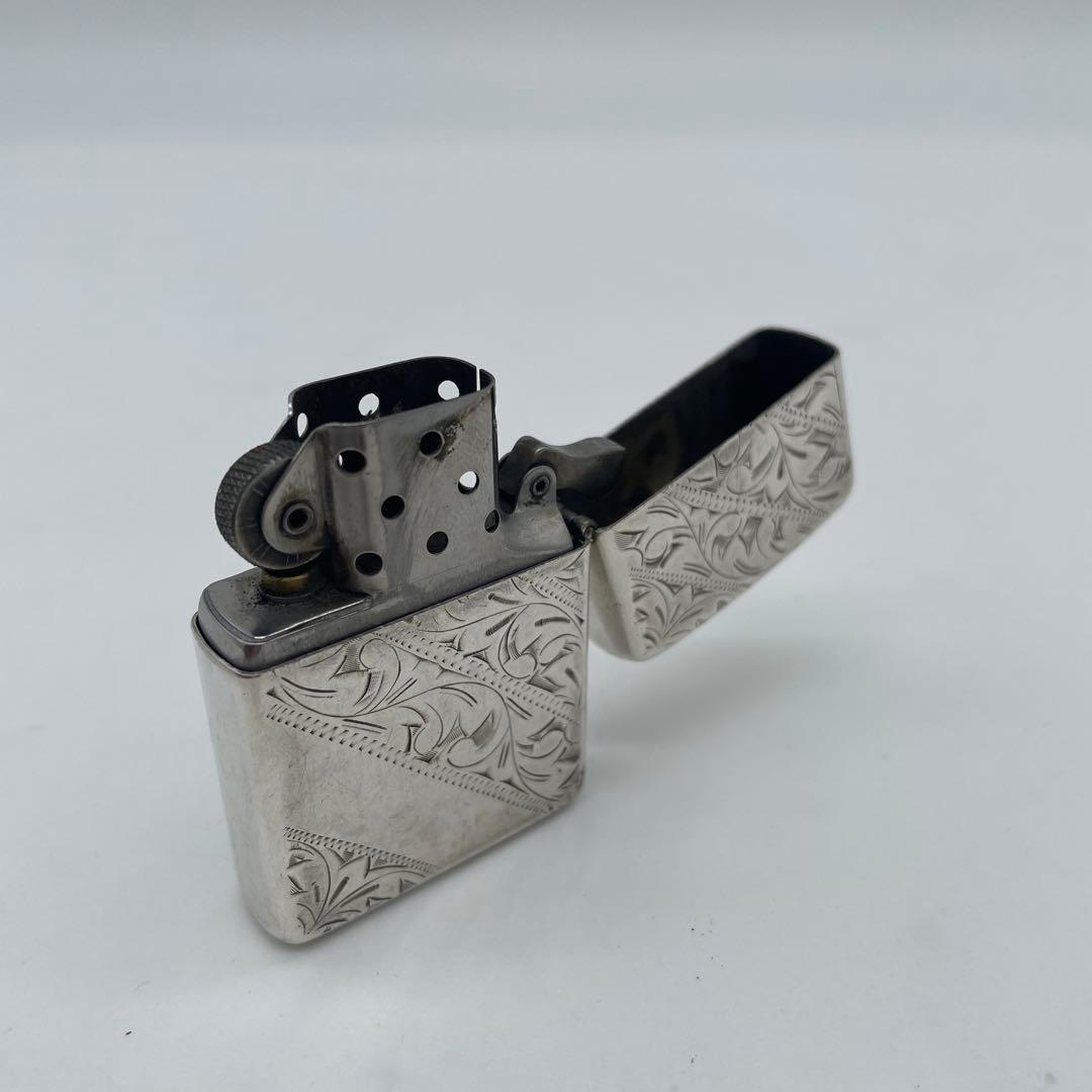 純銀　ZIPPO 33g ジッポー ライター SILVER 彫刻　中古