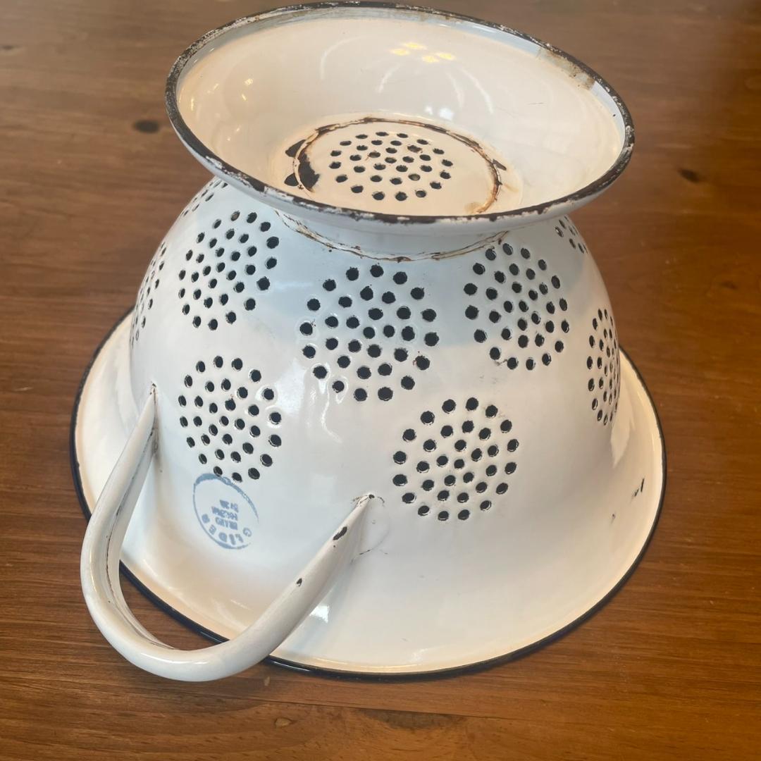 イギリスアンティーク ホーロー コランダー ボウル セット ジャンク ビンテージ