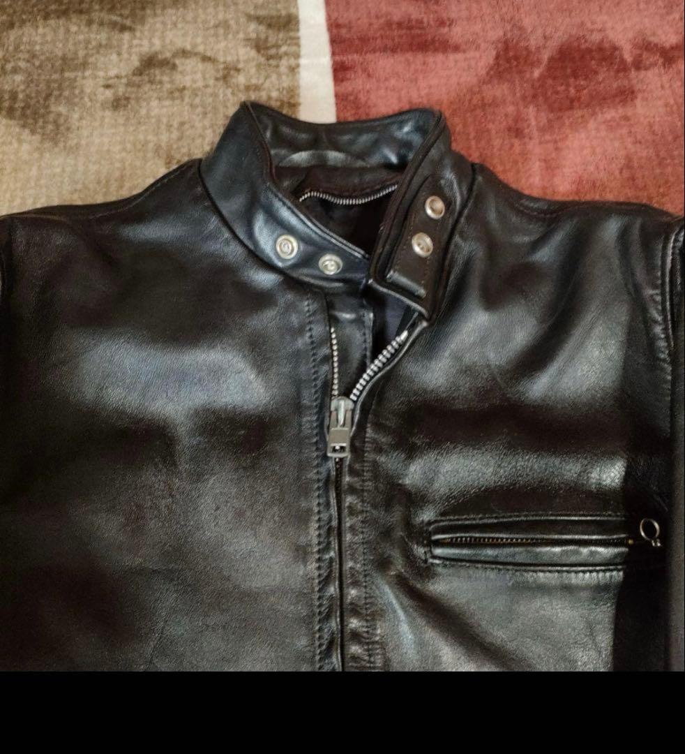 で*ン様 USA製　Schott　立ち襟シングルライダースジャケット　641