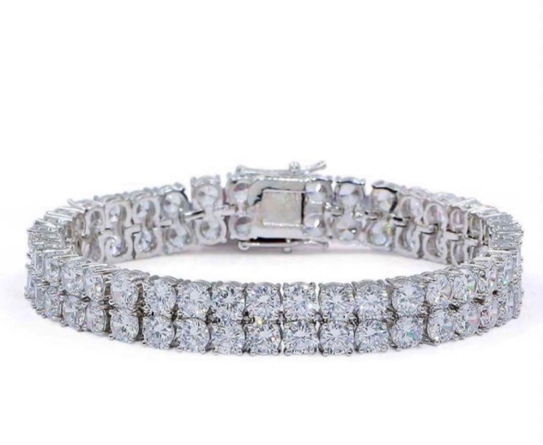 【残りわずか】2層モアサナイト ブレス S925 VVS1 輝き別格