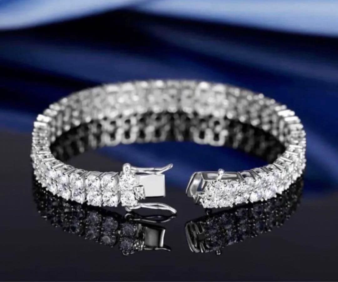 【残りわずか】2層モアサナイト ブレス S925 VVS1 輝き別格