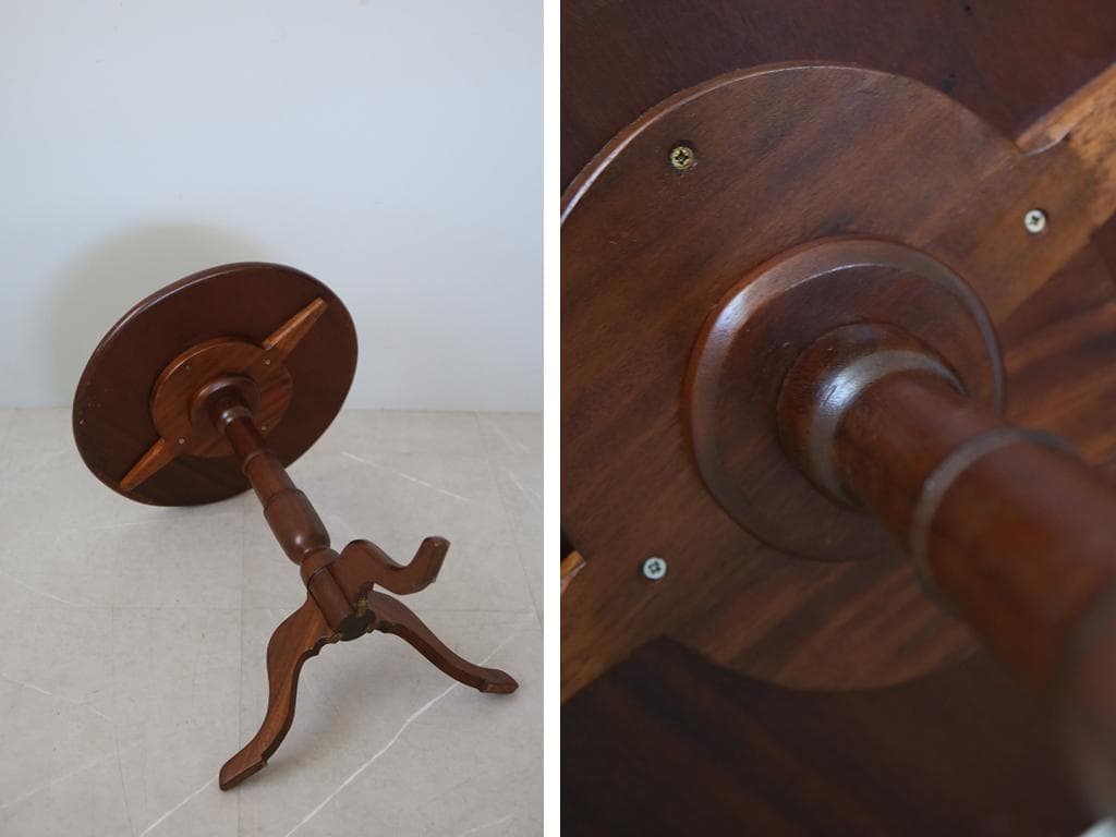 英国アンティーク木製サイドテーブルj/オケージョナル/作業机/飾り棚(89-53