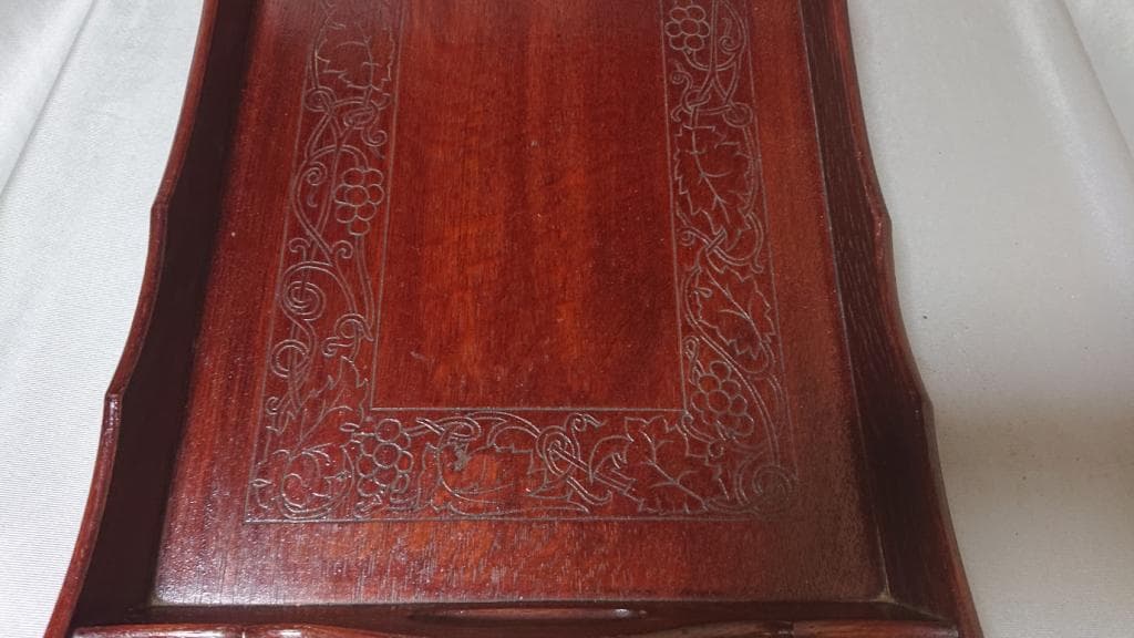 茶道具　　葡萄紋　通盆　佐藤豊樵造　共箱　１対