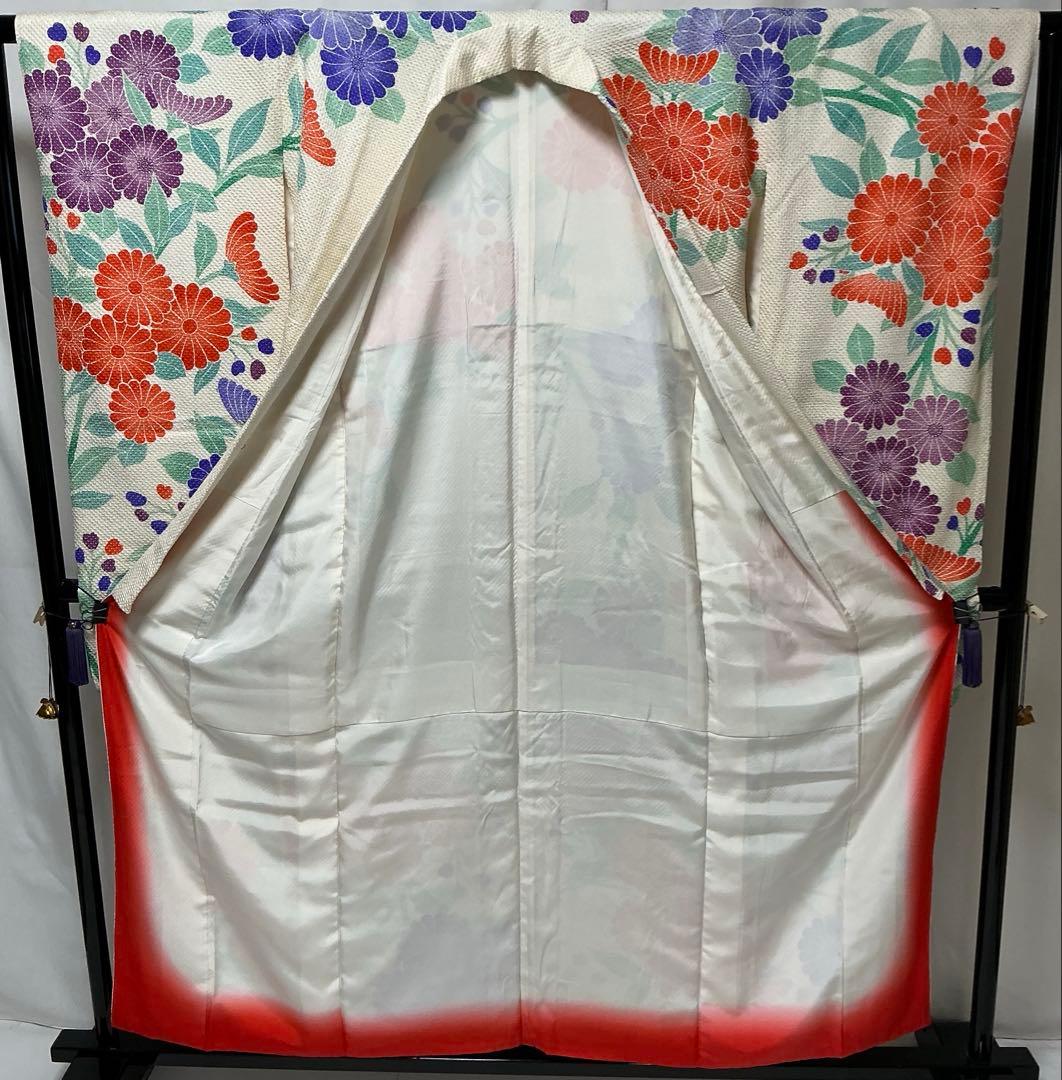 b86 藤娘きぬたや　本総絞り　振袖　正絹　棒衿　着物