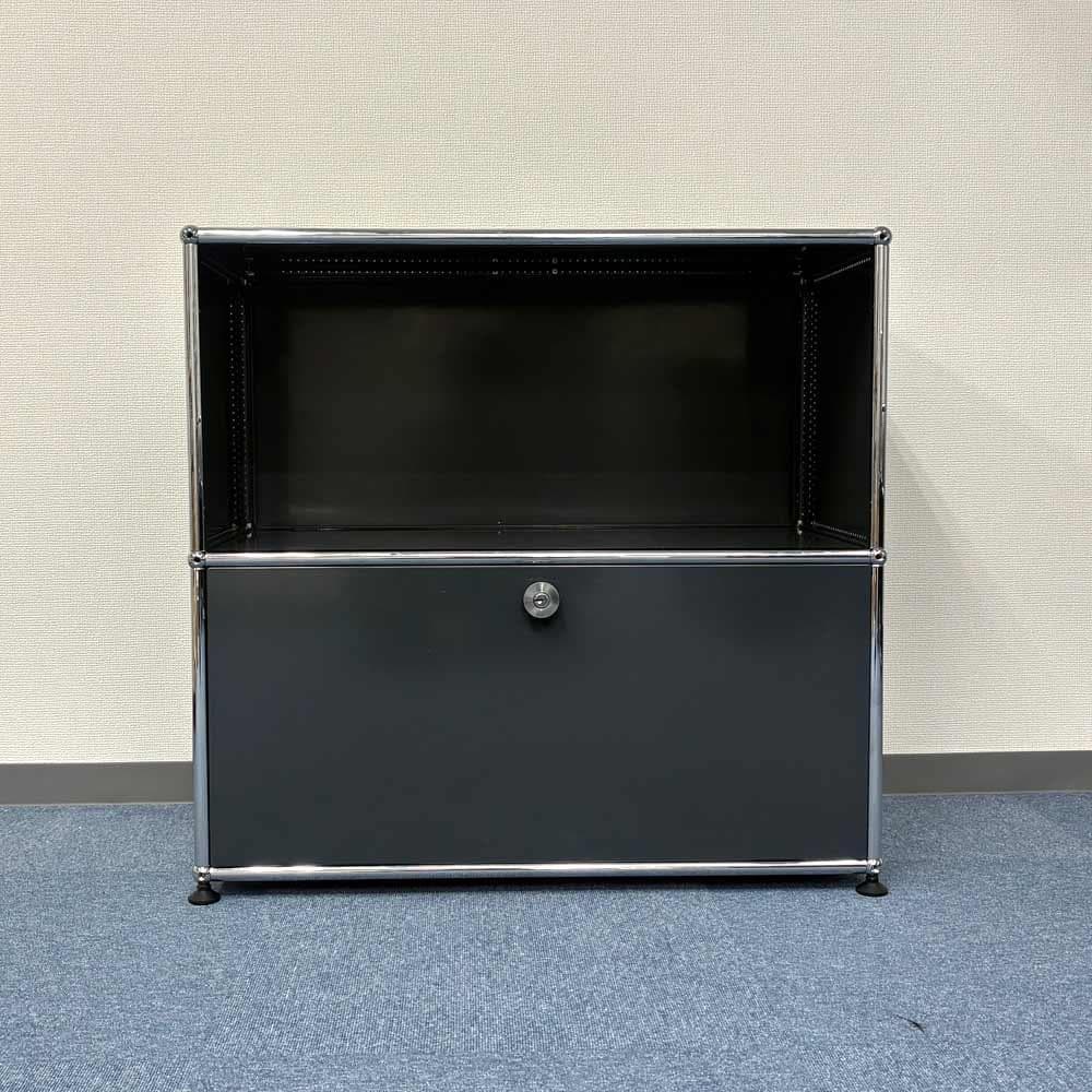 中古 USMハラー｜キャビネット サイドボード 1列2段 アントラサイト