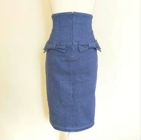 リリィスノコフ・キラーカーブススカート ブルーデニム 38