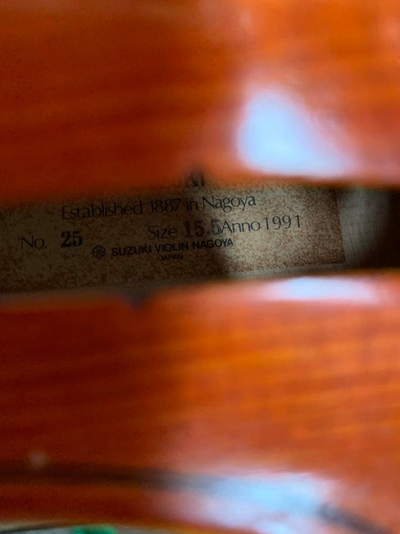 SUZUKIヴァイオリンNo.25 size15.5 Anno1991 ビオラ