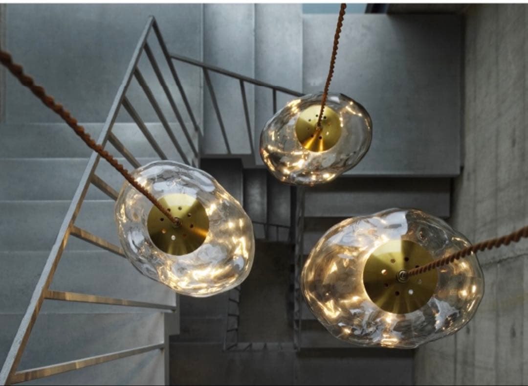 インターフォルム未使用ペンダントライト クリアガラス