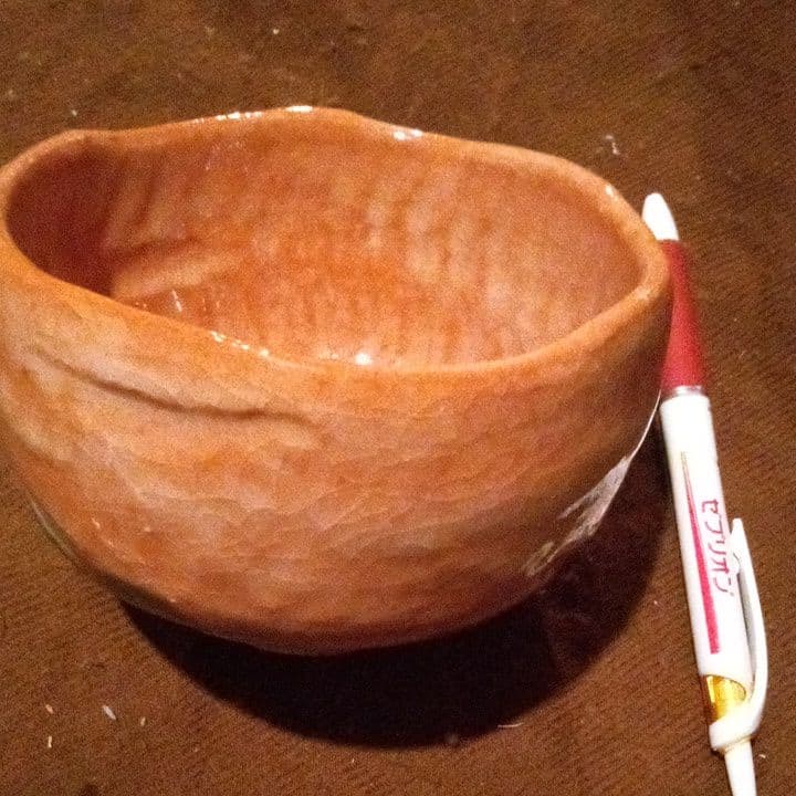 赤楽茶碗　楽の刻印あり