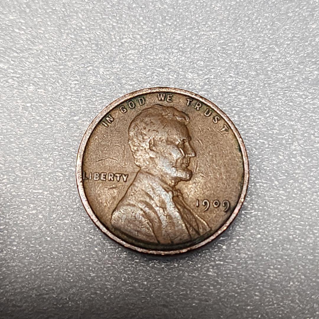 5796. 貴重 1909年 アメリカ リンカーン 麦 1セント 海外硬貨