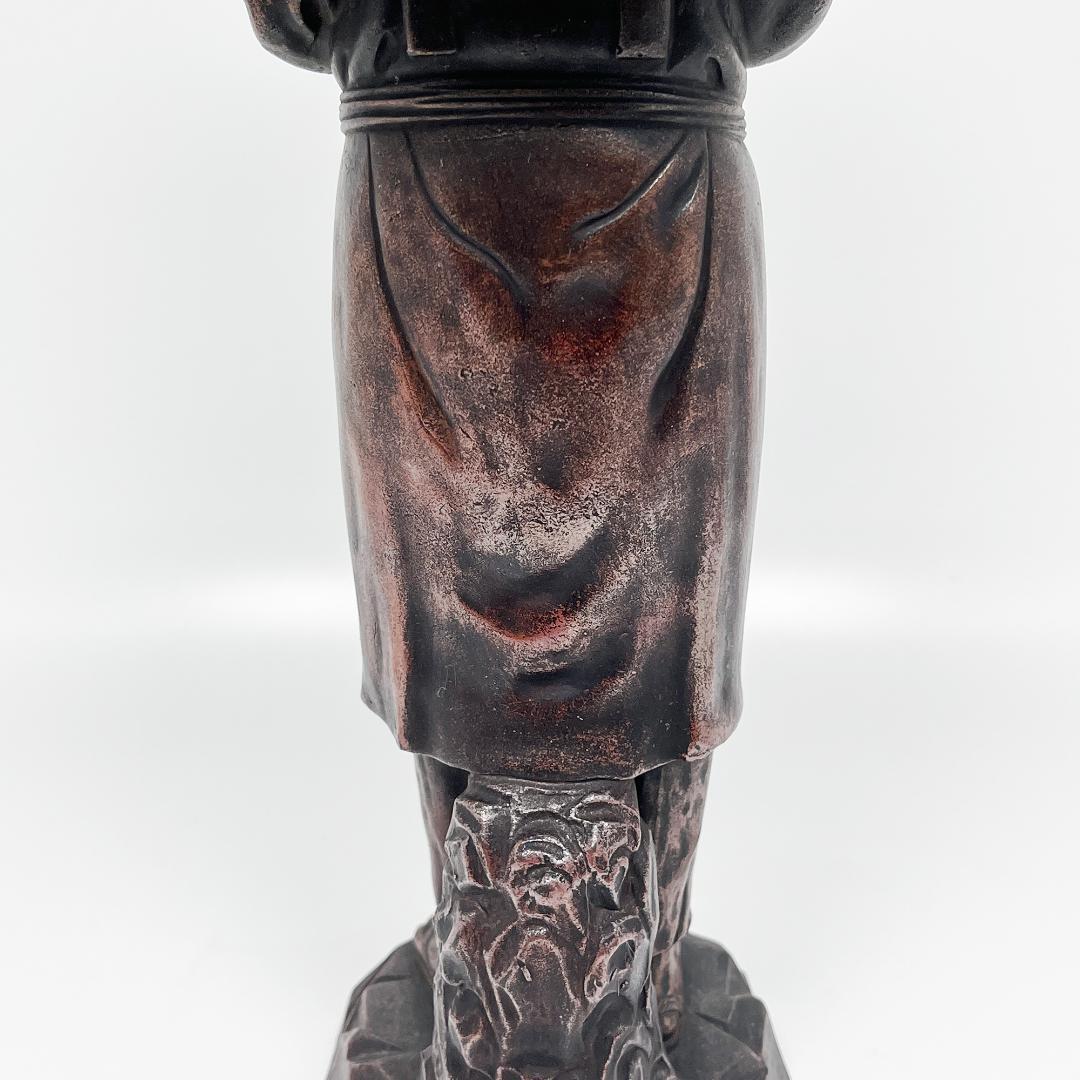 二宮金次郎 備前焼 桃蹊堂 置物 縁起物 オブジェ インテリア 骨董 昭和レトロ