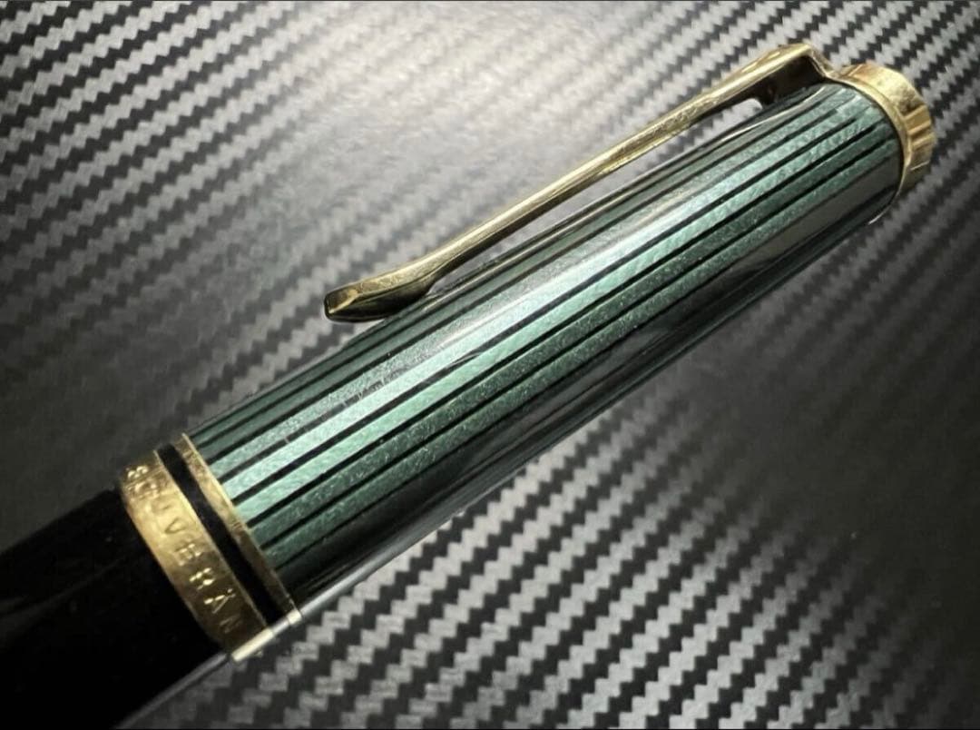極美品 ペリカン K800 緑縞 ボールペン