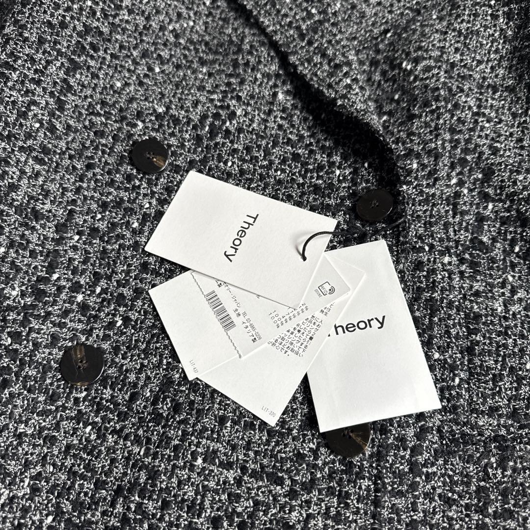 【新品タグ付き】Theory セオリー ツイード ダブルチェスターコート L