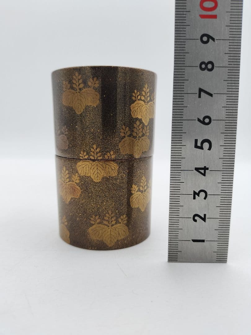 b845【新品・未使用】菊桐　細中次 内梨子地 輪島　清香 木箱 茶道