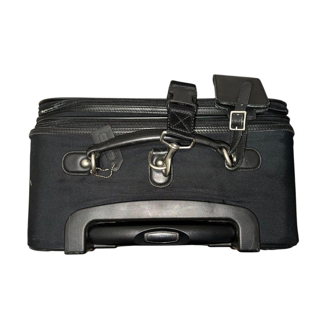 美品　COACH　095　キャリーバッグ　スーツバッグ　ブラック　PVC　レザー