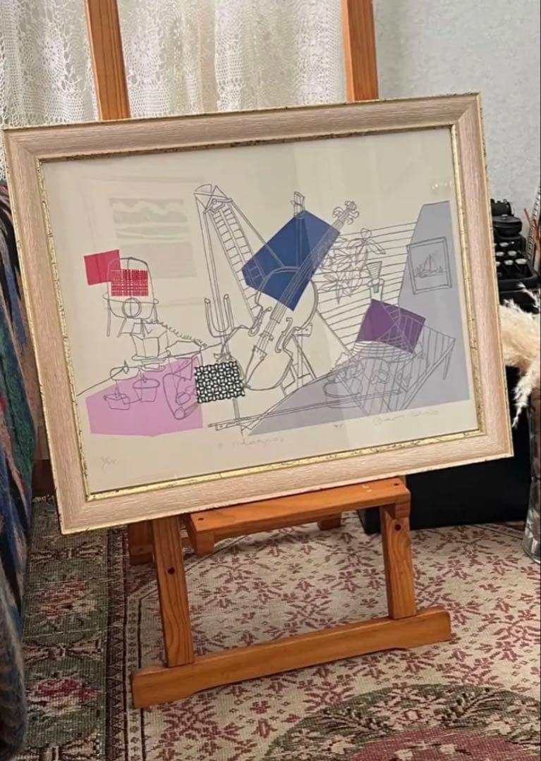 限定版 シルクスクリーン　サイン、ED有　額入り　　ジニー・キム　コラージュ