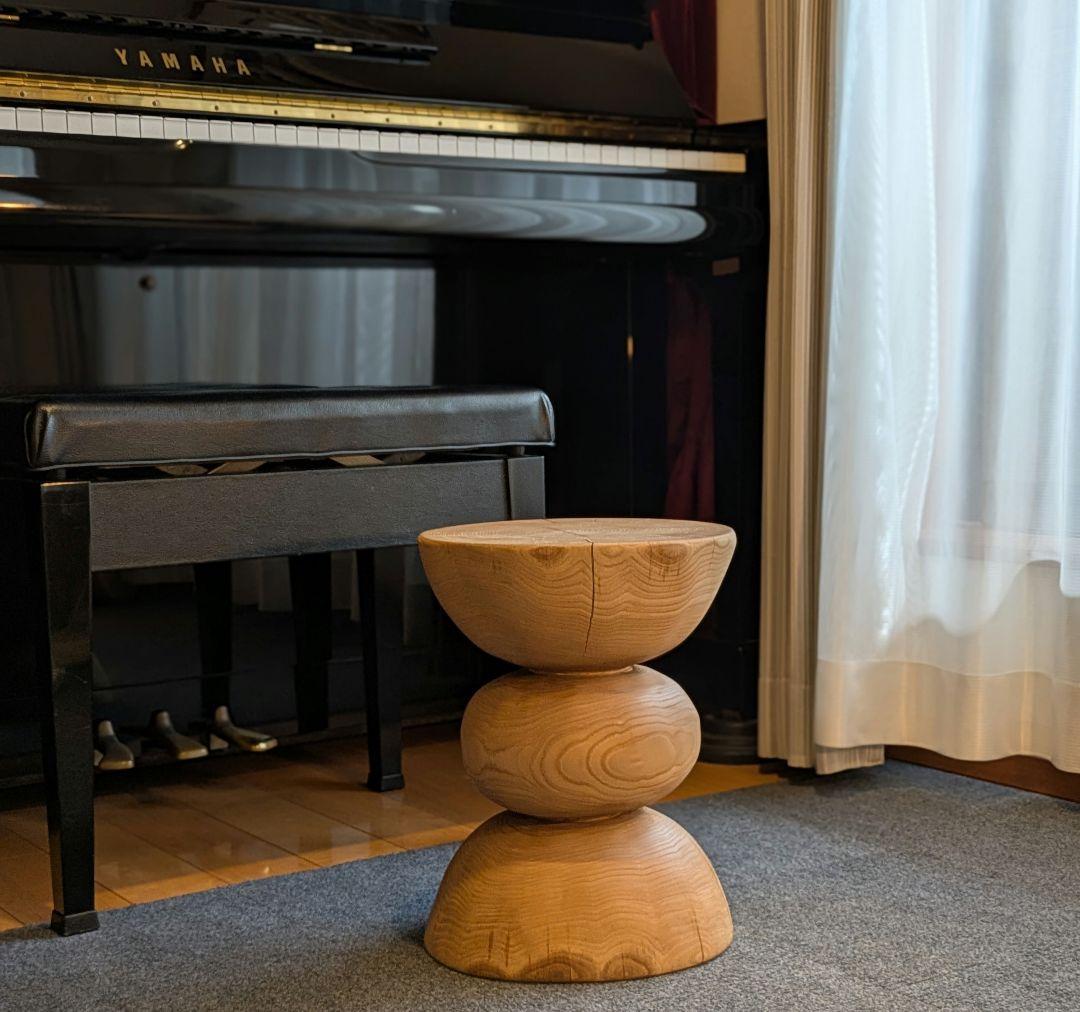 :)　栗　天然木　丸太　椅子　スツール　高さ約35.5㎝