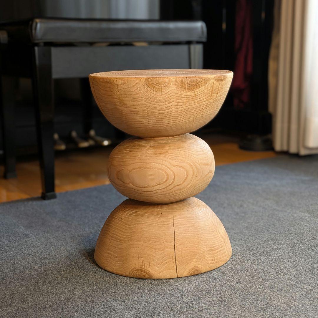 :)　栗　天然木　丸太　椅子　スツール　高さ約35.5㎝