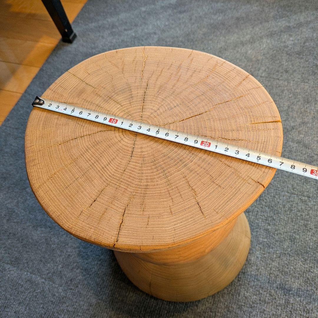 :)　栗　天然木　丸太　椅子　スツール　高さ約35.5㎝