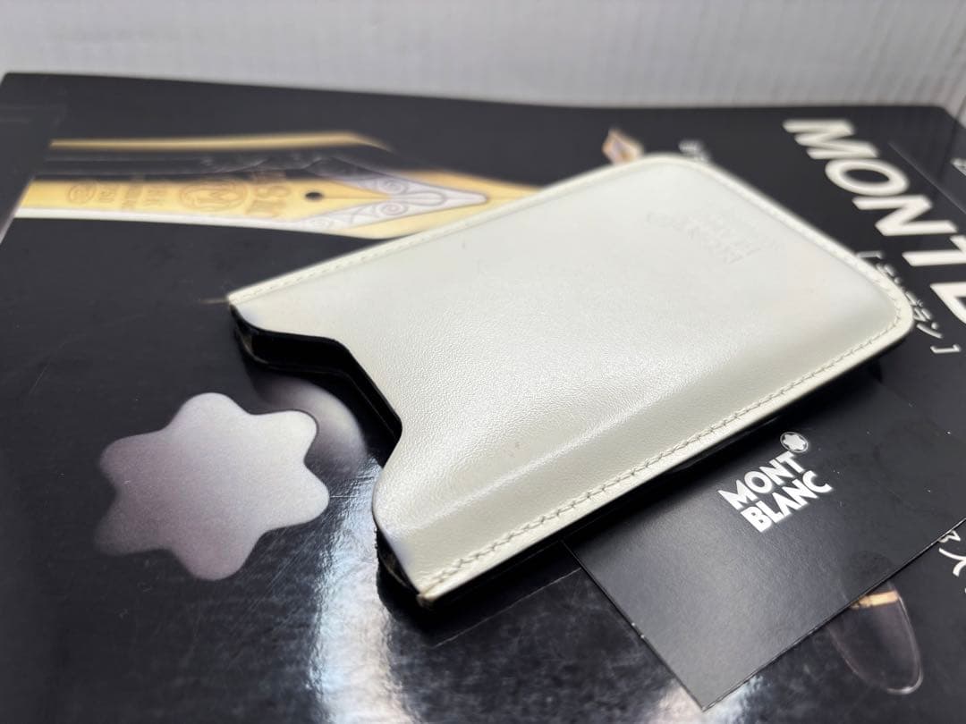 ⭐️美品⭐️モンブラン稀少完売逸品！本革製ペンポーチ・スマホケース・小物入れ白パール