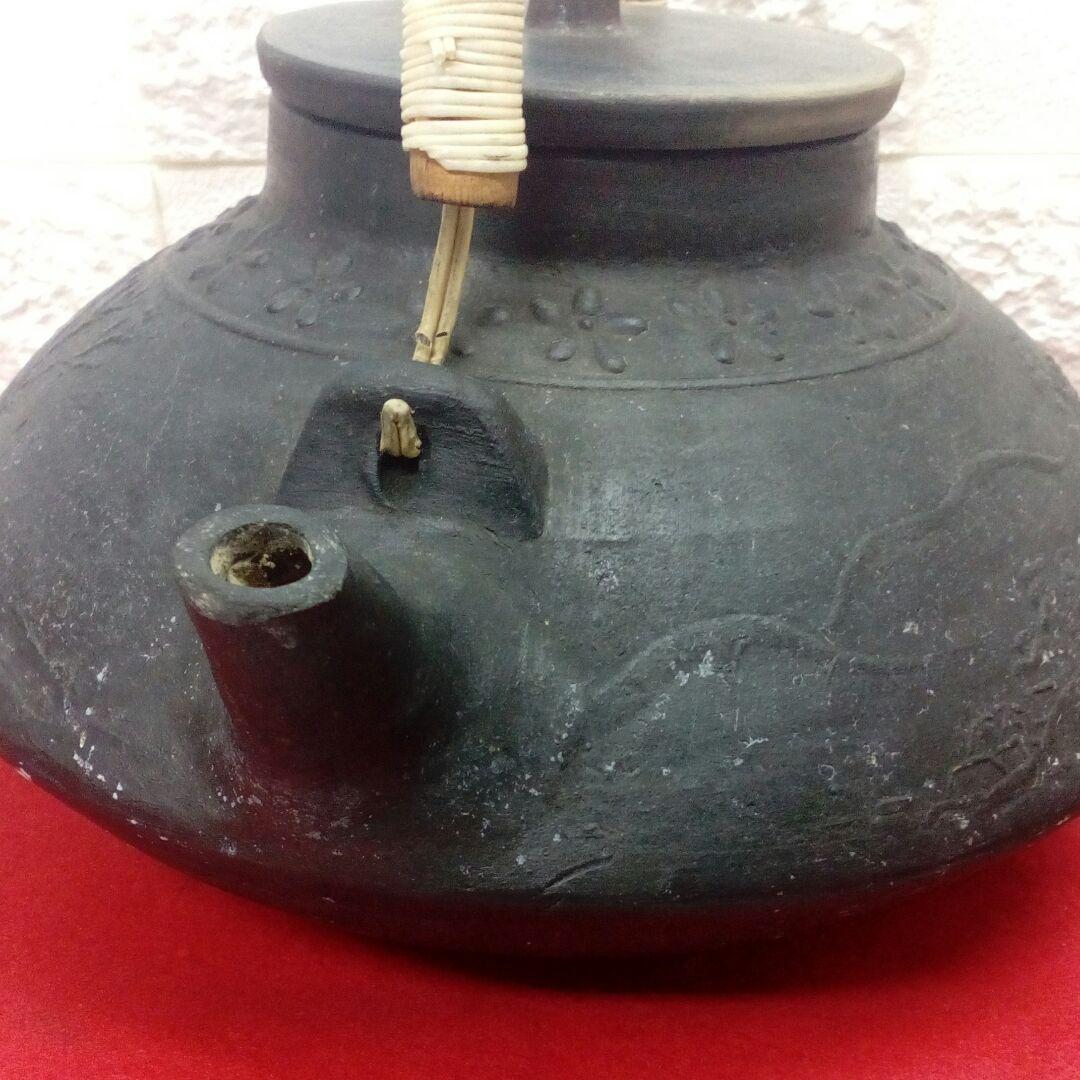 明治時代頃茶道具大型サイズ帆掛舟家屋造形美図柄時代土瓶当時物