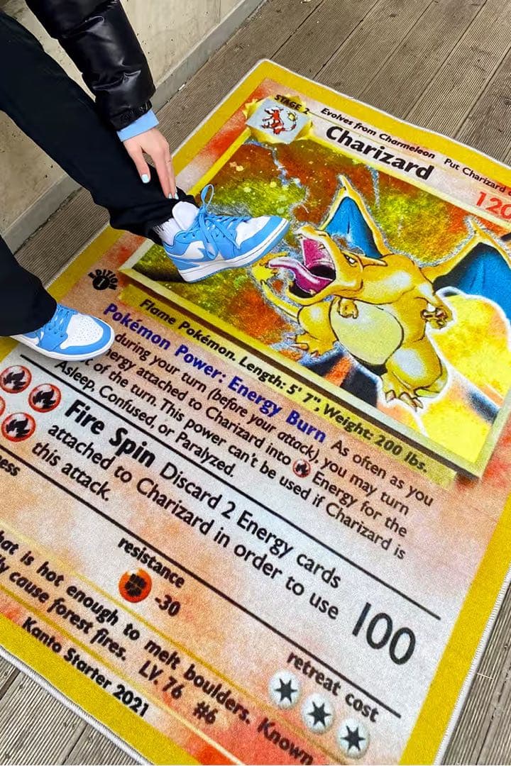 初期版リザードントレーディングカードラグマット 箱付き未使用　激レア