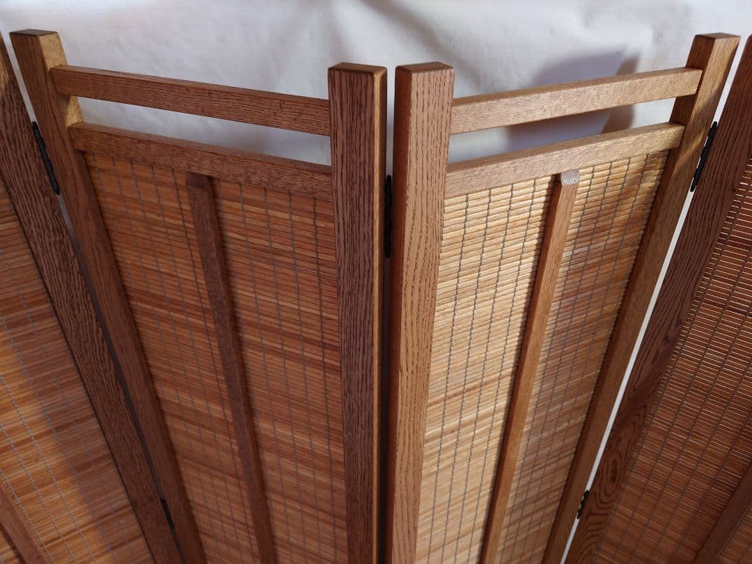 専用ページ特価価格4連パーテーション全て天然杢楢無垢材使用自然オイル塗装１台限定