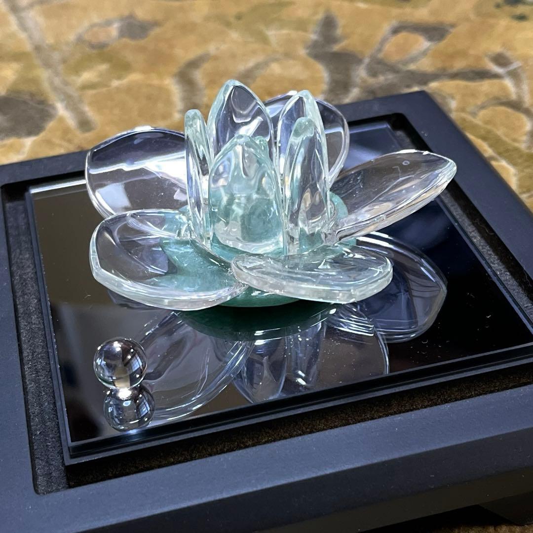 エクセルヒューマン購入 ３代目章玉作 山梨県水晶美術彫刻 福花蓮華 証明書付き