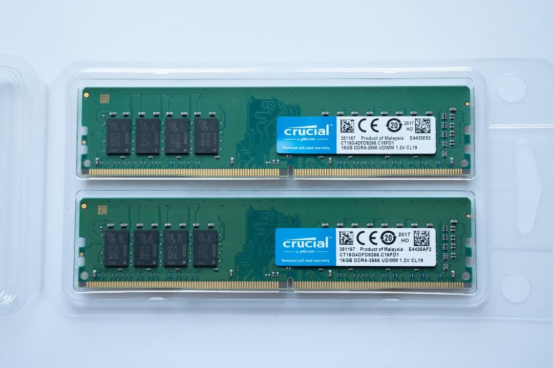 Crucial DDR4-2666 32GB (16GB×2枚) メモリ