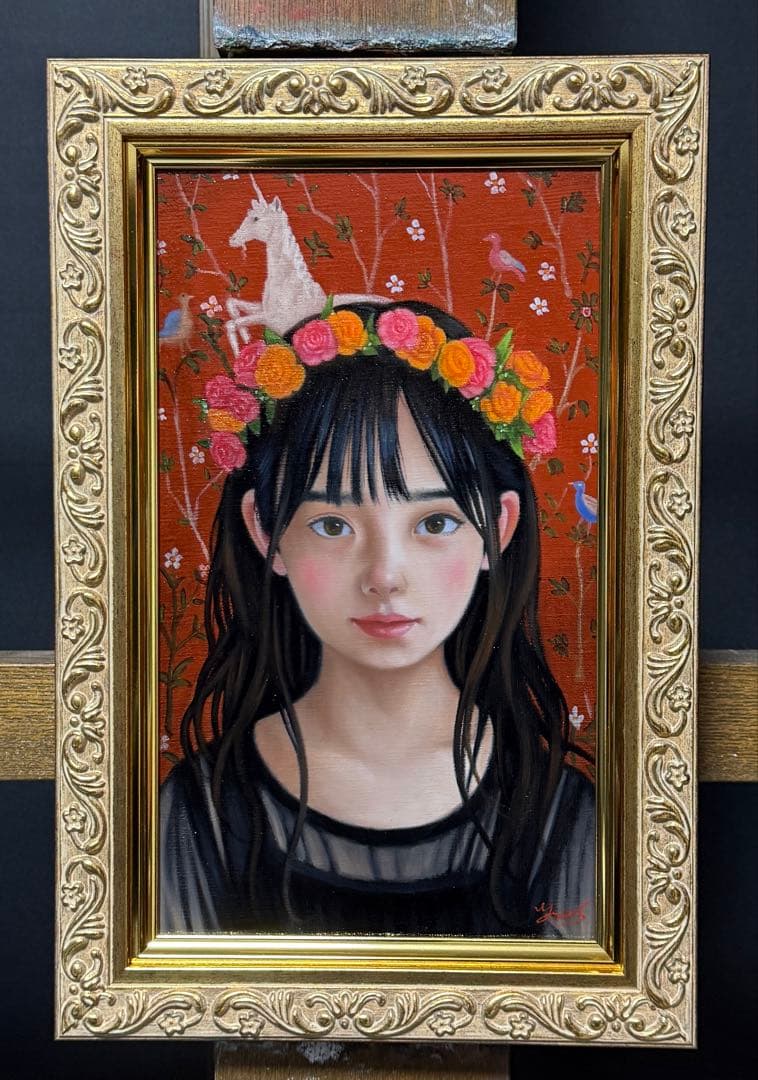 ⭐︎⭐︎古典的絵画　写実　女性像　額付き　M3号 ⭐︎⭐︎