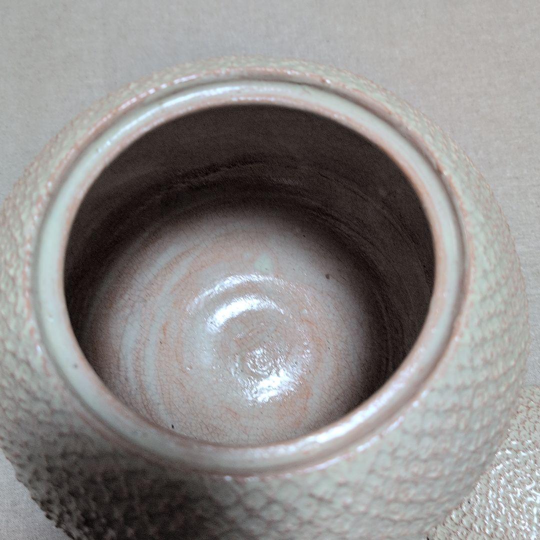 茶道具　大樋焼水指　共蓋　かのこ紋　定甫造　共箱入