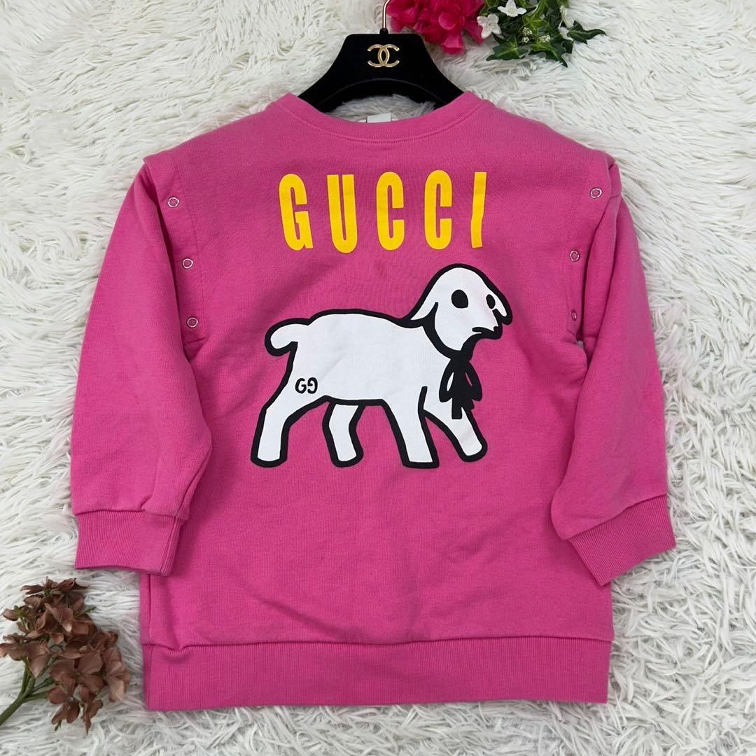 E6 美品 120cm 6 グッチ キッズ トレーナー プリント レディース