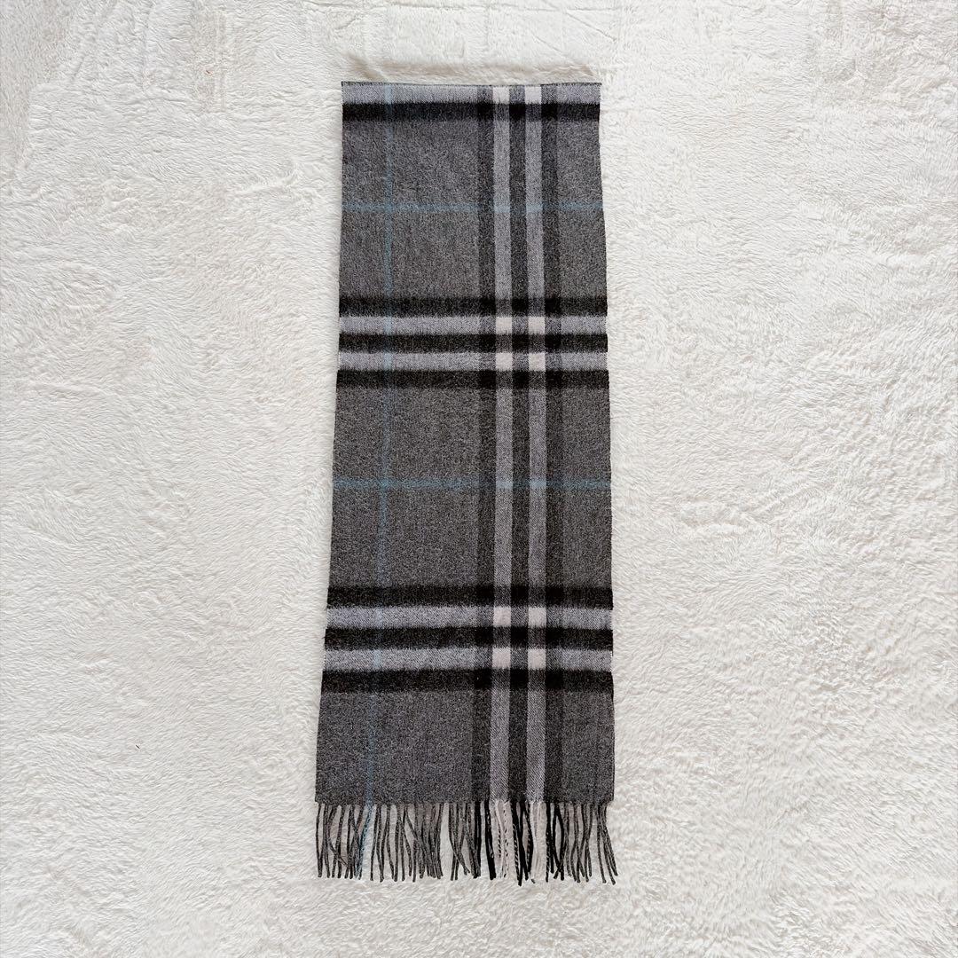 美品✨【バーバリー】カシミヤ100%ロングマフラー メガチェック ノバチェック