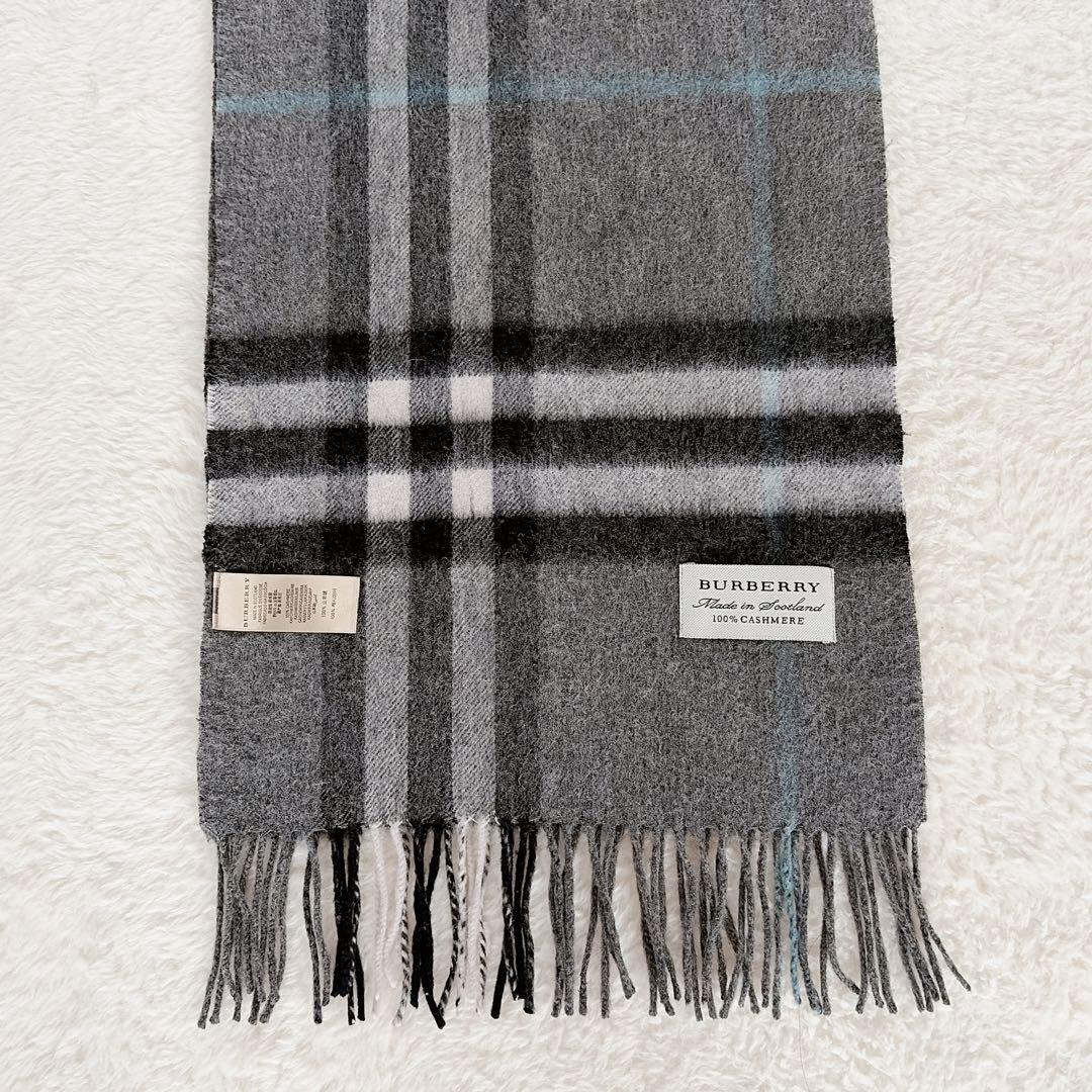 美品✨【バーバリー】カシミヤ100%ロングマフラー メガチェック ノバチェック