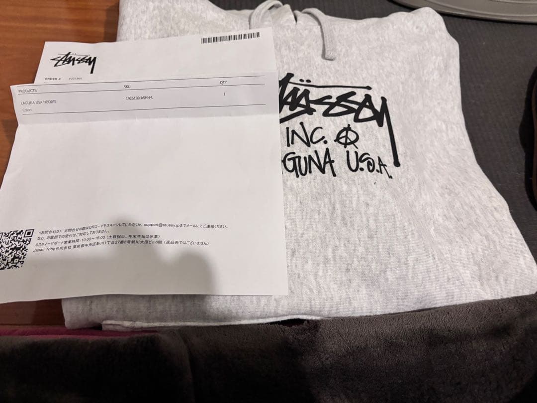 stussyステューシープルオーバーパーカー アッシュグレーヘビーウェイトL