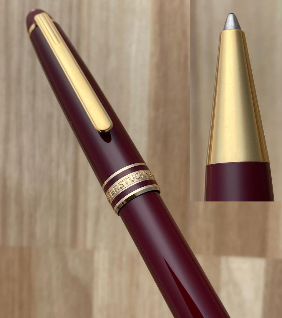 超美品 モンブラン ボルドー色x ゴールド 164 ボールペン ペンケース付