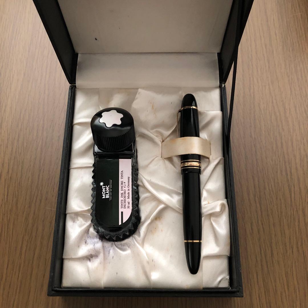 【美品・収納箱付き】モンブラン 149 14C 中白 二段エボナイト芯 万年筆