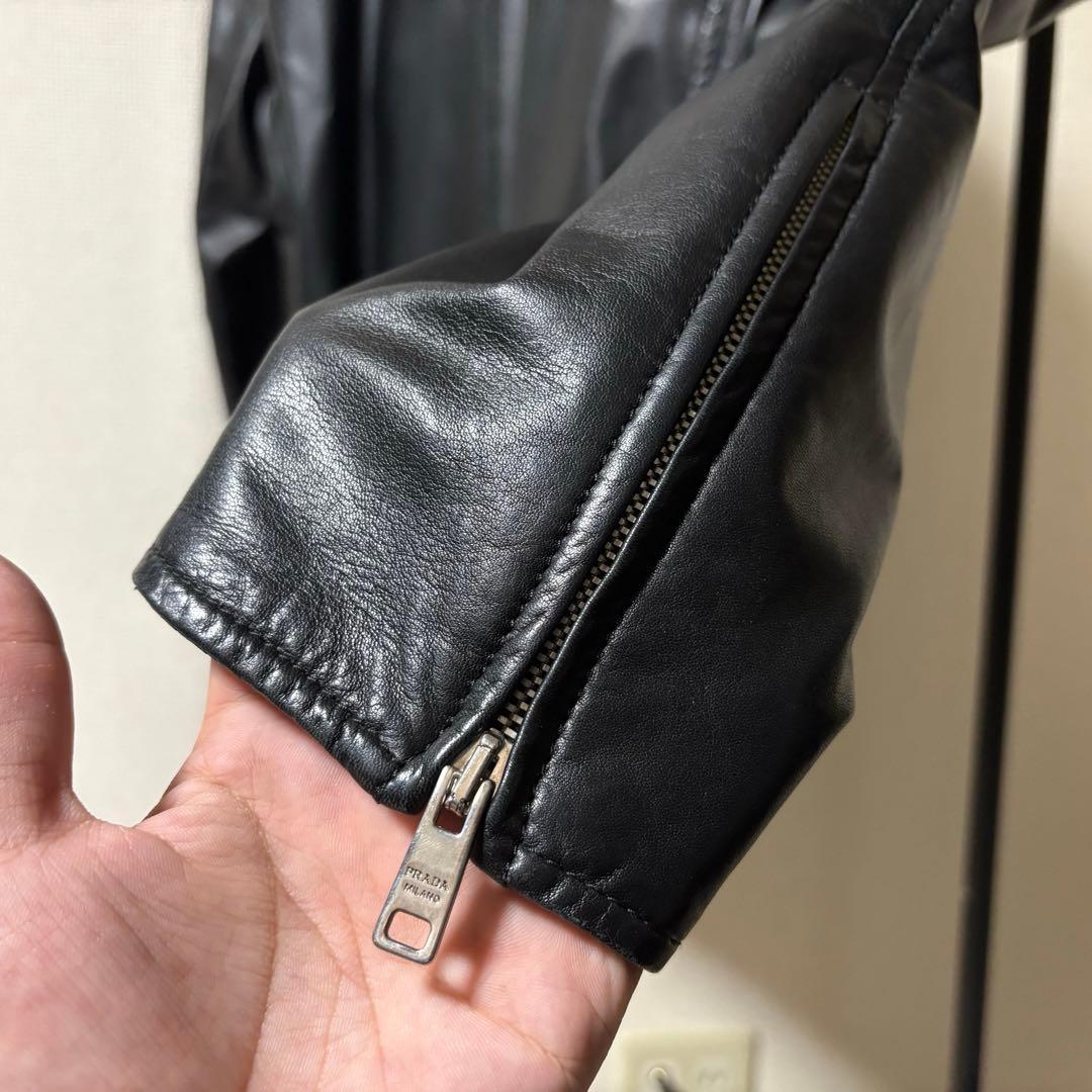 PRADA シングル　レザージャケット　ライダース